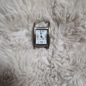La Mer Collections Watch Face White Dial Rectangle Case Roman Numerals Vintage ✨